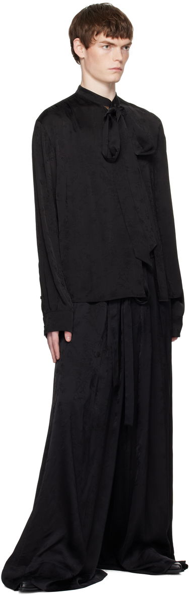 Hlače Ann Demeulemeester Ann Demeulemeester Bruse Wide Lounge Pants Črna | B0012744-FA611-099, 3