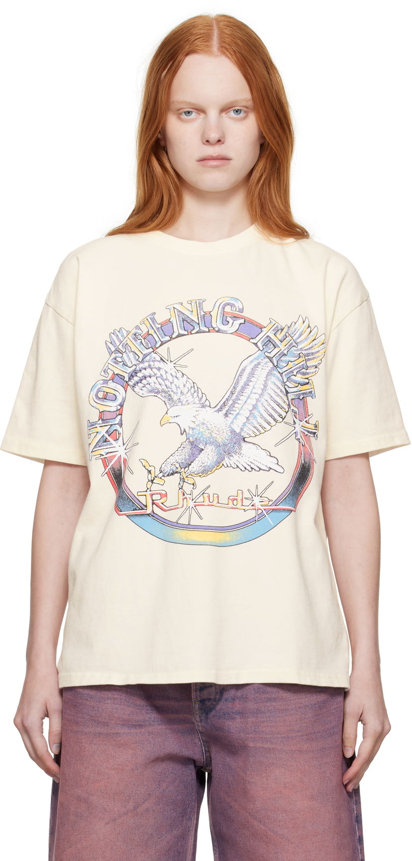 Majica Rhude Rhude 'Notting Hill' Graphic Eagle T-Shirt Bež | RHPF25TT13012