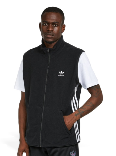 Telovnik adidas Originals 3-Stripes Fleece Vest Črna | HK7392