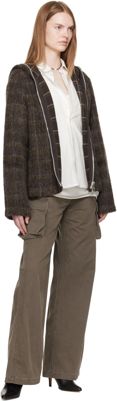 Pulover OUR LEGACY Our Legacy Fuzzy Full Zip Hoodie Rjava | W4256FD, 3