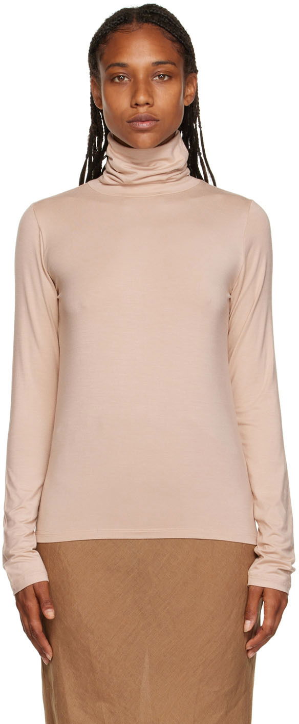Pleteni pulover Baserange Bamboo Turtleneck Bež | TOTN