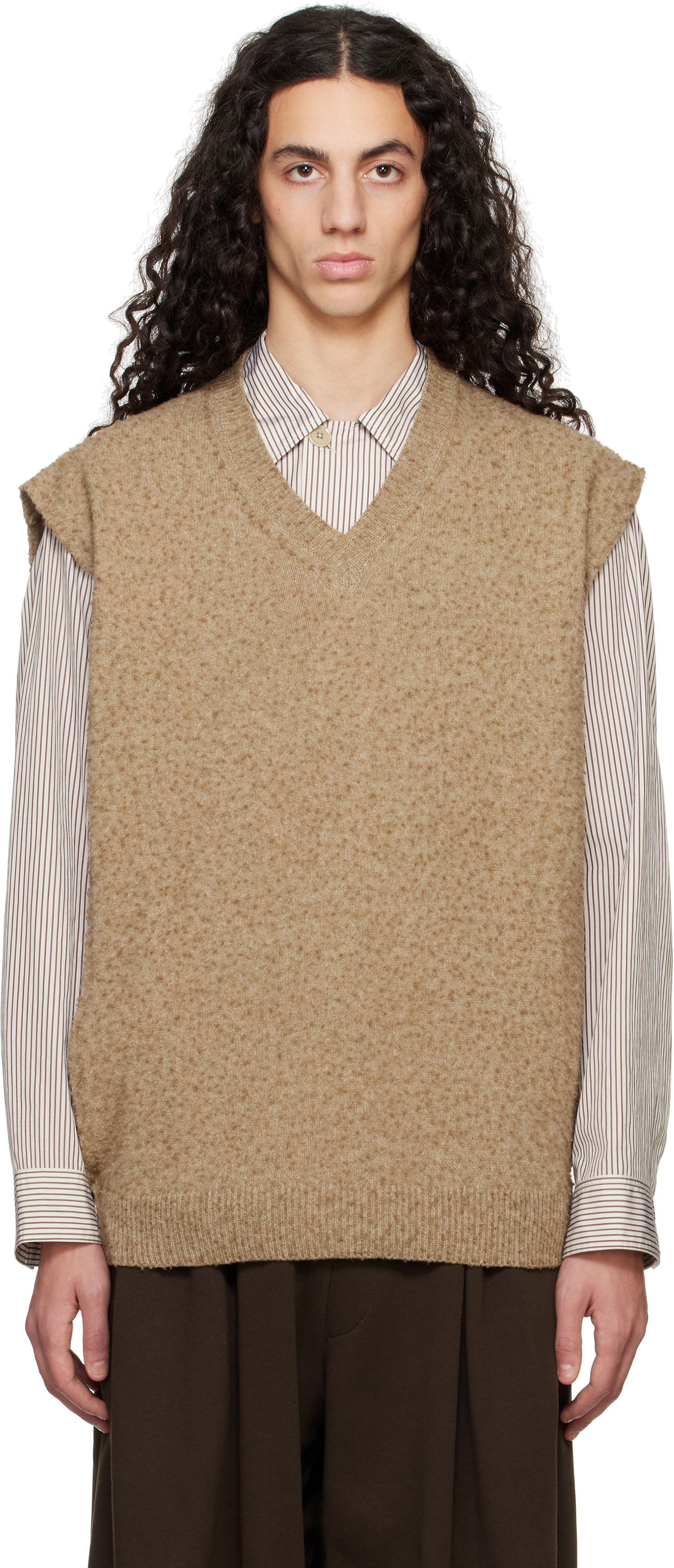 Pleteni pulover Maison Margiela Maison Margiela Pilling Knit Vest Rjava | S50TH0065 M13108, 0