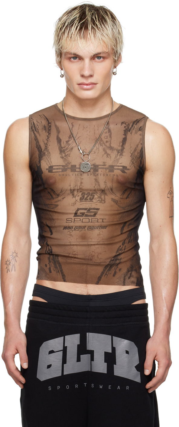 Majica brez rokavov Jean Paul Gaultier Shayne Oliver Edition 'GS Sport' Graphic Tank Top Rjava | 24/27-U-DB034-T550-6700