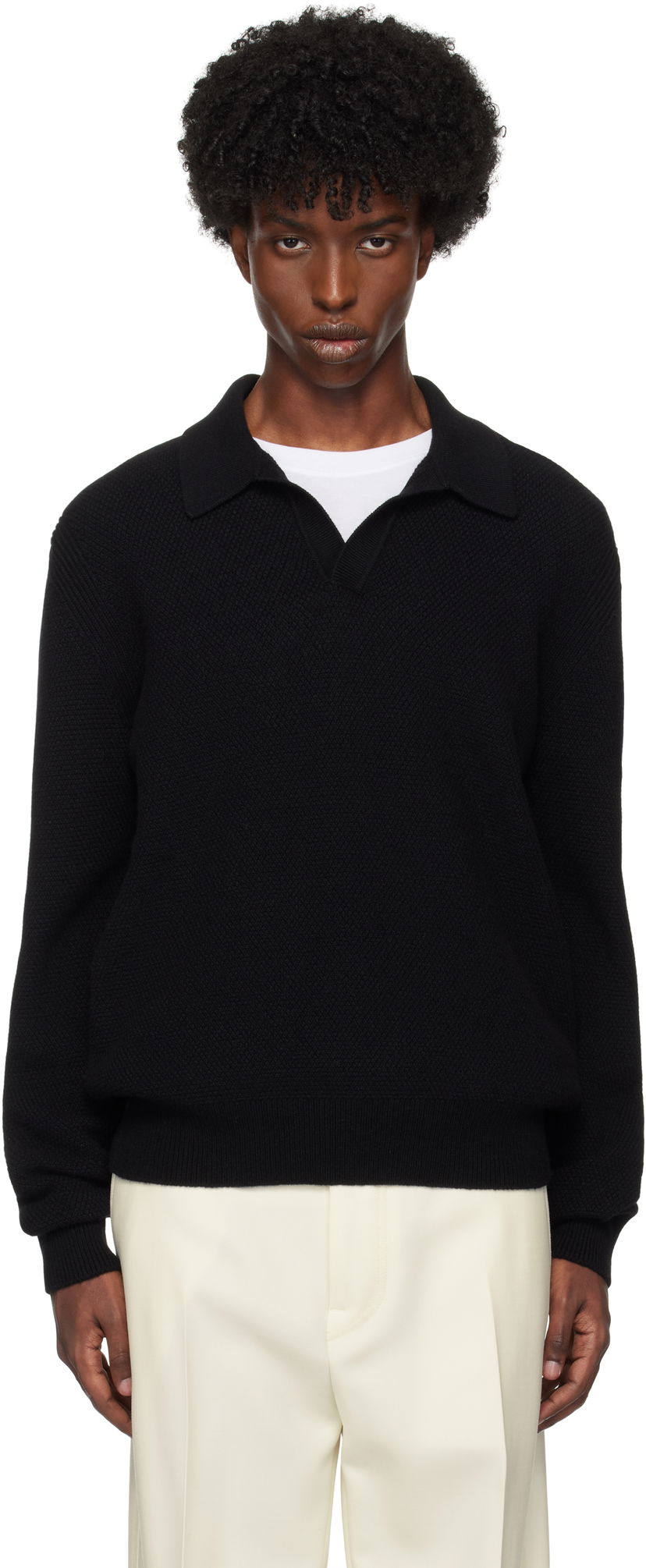 Polo majica ZEGNA Cashmere Polo Črna | UEK85A8-131