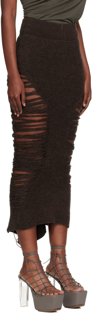 Krila Rick Owens Rick Owens Calf Dauphine Midi Skirt Rjava | RP02E4685 KGRIDP, 1