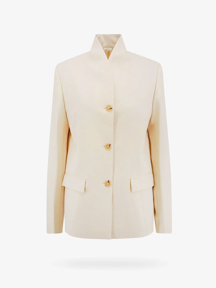 Jakna TOTEME Single-Breasted Band Collar Blazer Bež | 241WRZ1063FB0065007