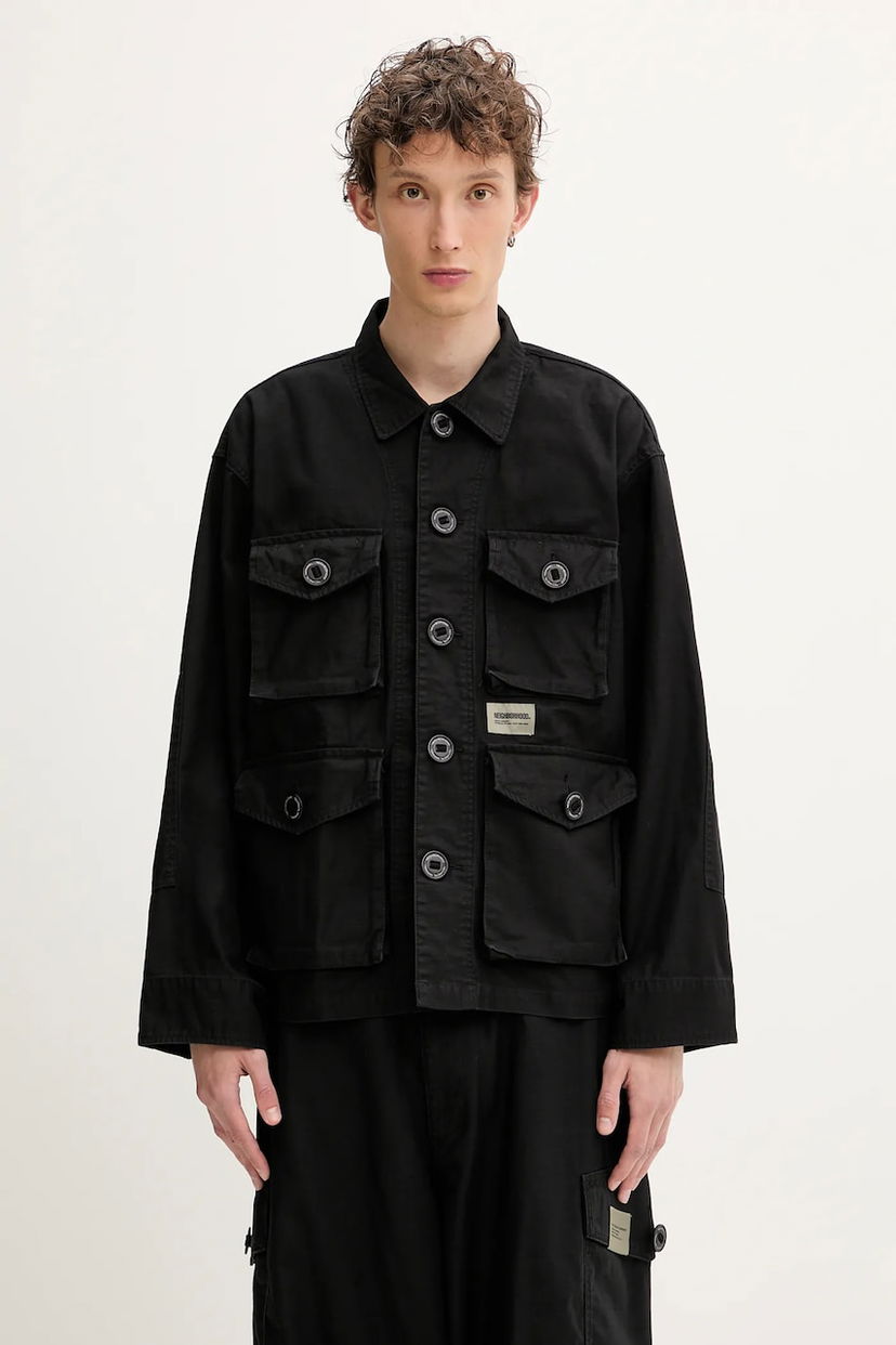 Srajce Neighborhood NEIGHBORHOOD Bdu Ls Shirt Regular Fit Črna | 251SPNH.SHM04