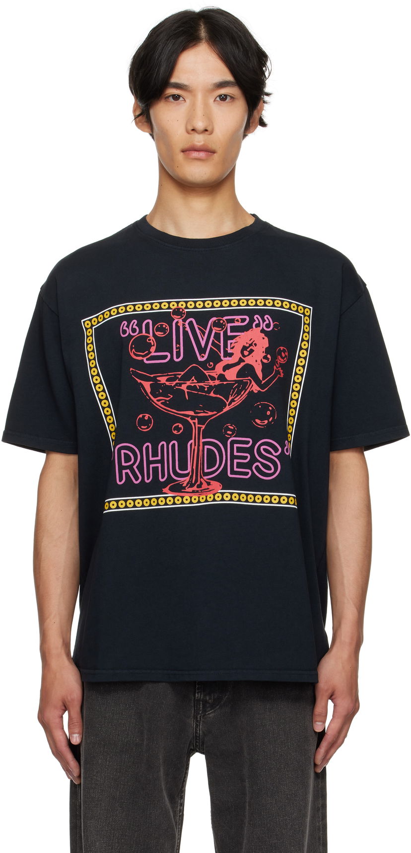 Majica Rhude Rhude 'Live Rhudes' Graphic T-Shirt Črna | RHPF25TT04012