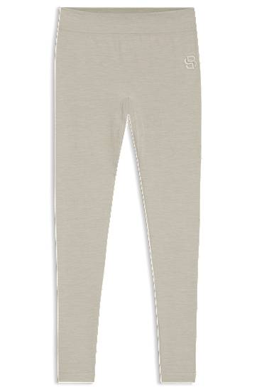 Pajkice BOSS Ski base layer trousers in wool-blend jersey Bež | 50544376, 0