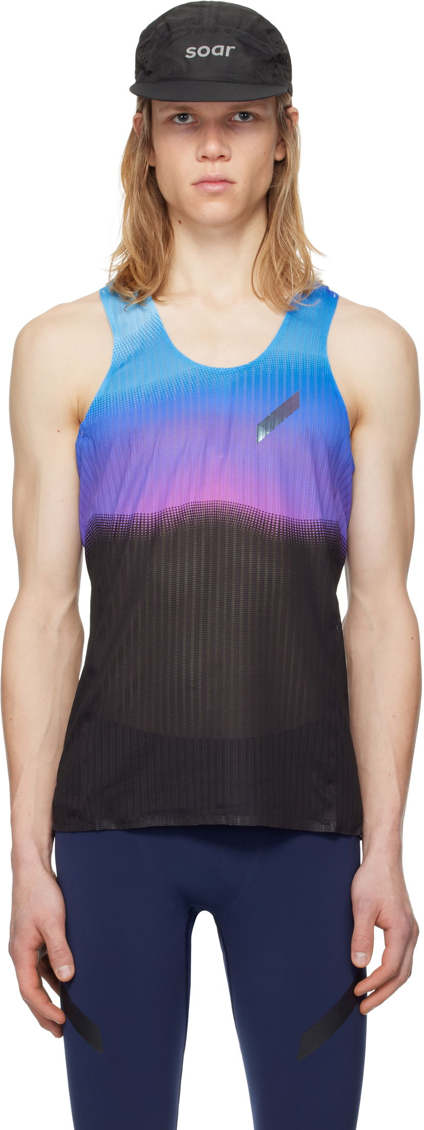 Majica brez rokavov Soar Running Soar Race Tank Top Modra | SV1M-BLK/PUR/BLK