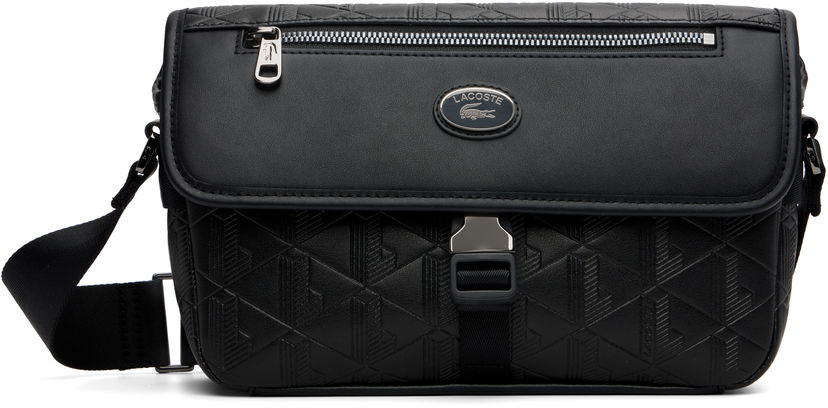 Torba za čez ramo Lacoste Lacoste Nomogramme S Flap Bag Črna | NH5062MR_000