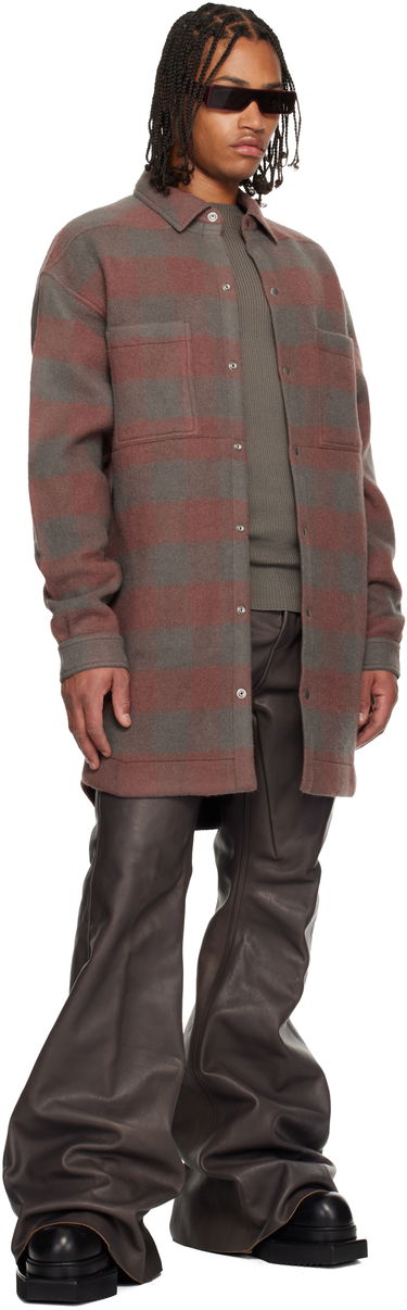 Srajce Rick Owens Concordians Oversized Plaid Flannel Overshirt with Chest Pockets Večbarvna | RU02E1739 WJP, 3