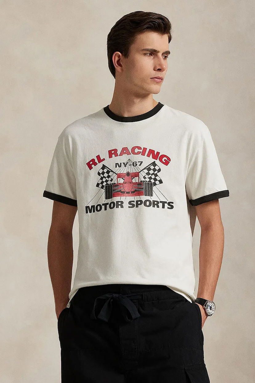 Majica Polo by Ralph Lauren Polo Ralph Lauren Racing Graphic T-Shirt Bela | 710972335