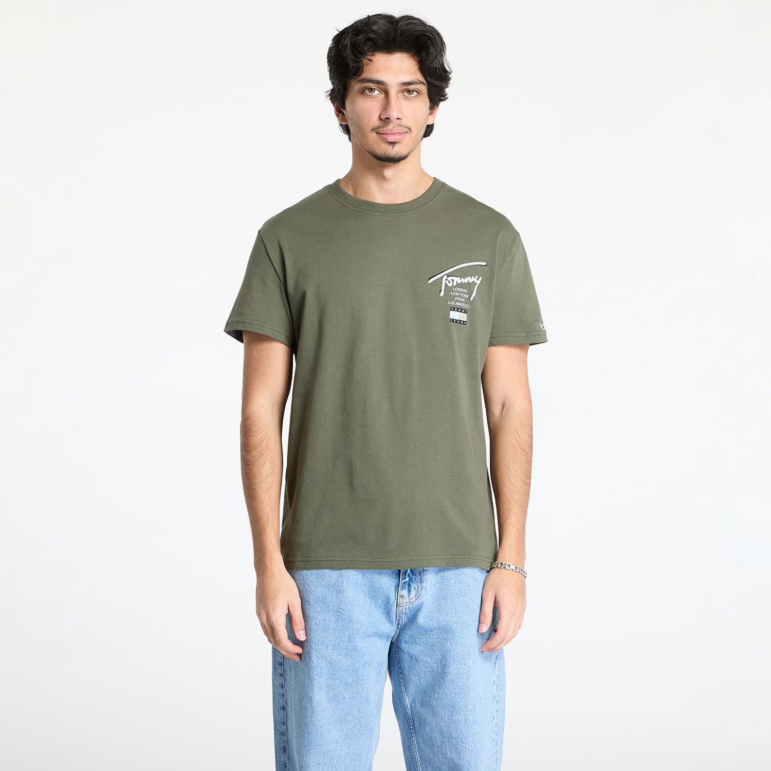 Majica Tommy Hilfiger Tommy Jeans Regular Signature Tee Zelena | DM0DM21106 M12, 0