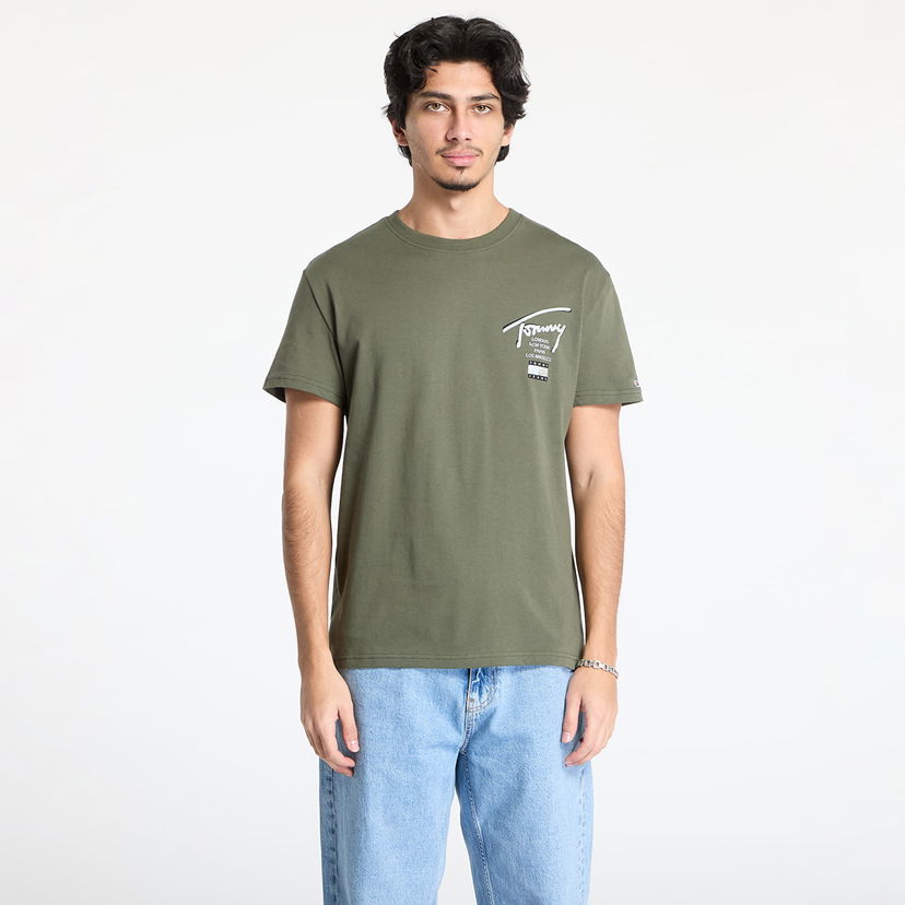 Majica Tommy Hilfiger Tommy Jeans Regular Signature Tee Zelena | DM0DM21106 M12