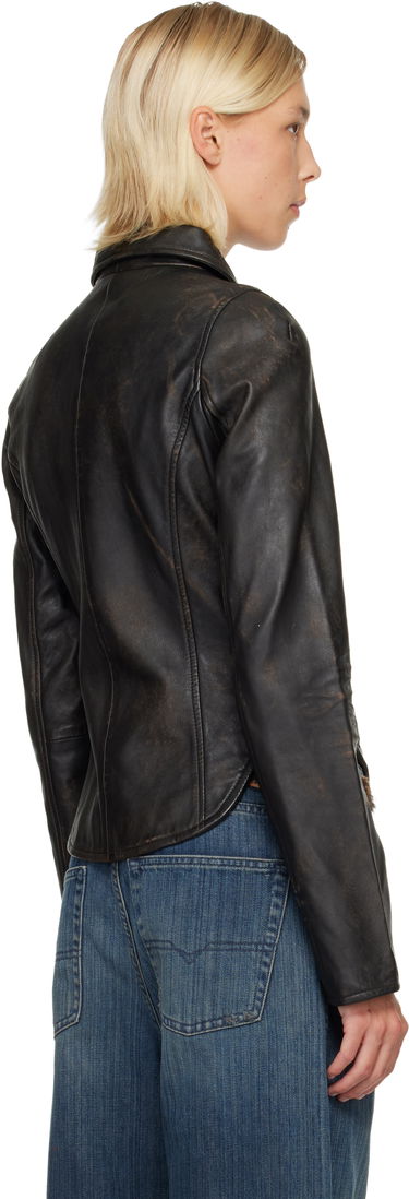 Jakna Diesel L-Egrad Distressed Leather Jacket Črna | A19596 0ILBS, 2