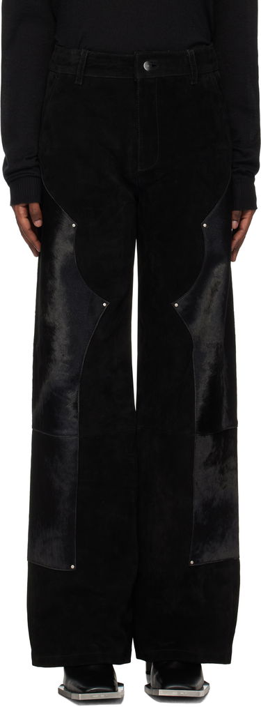 Hlače HELIOT EMIL Carpenter Suede Pants Črna | AW24_W_10_176_BLK01, 0