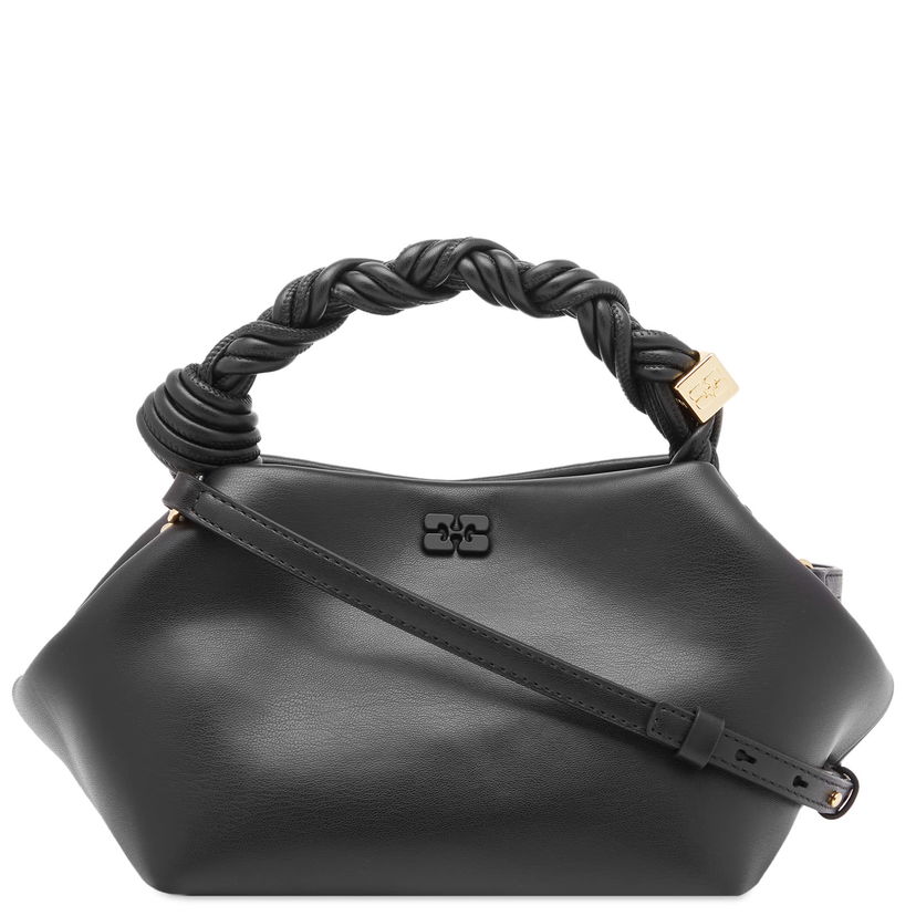 Torbica GANNI Braided Handle Leather Shoulder Bag Črna | A5241-099