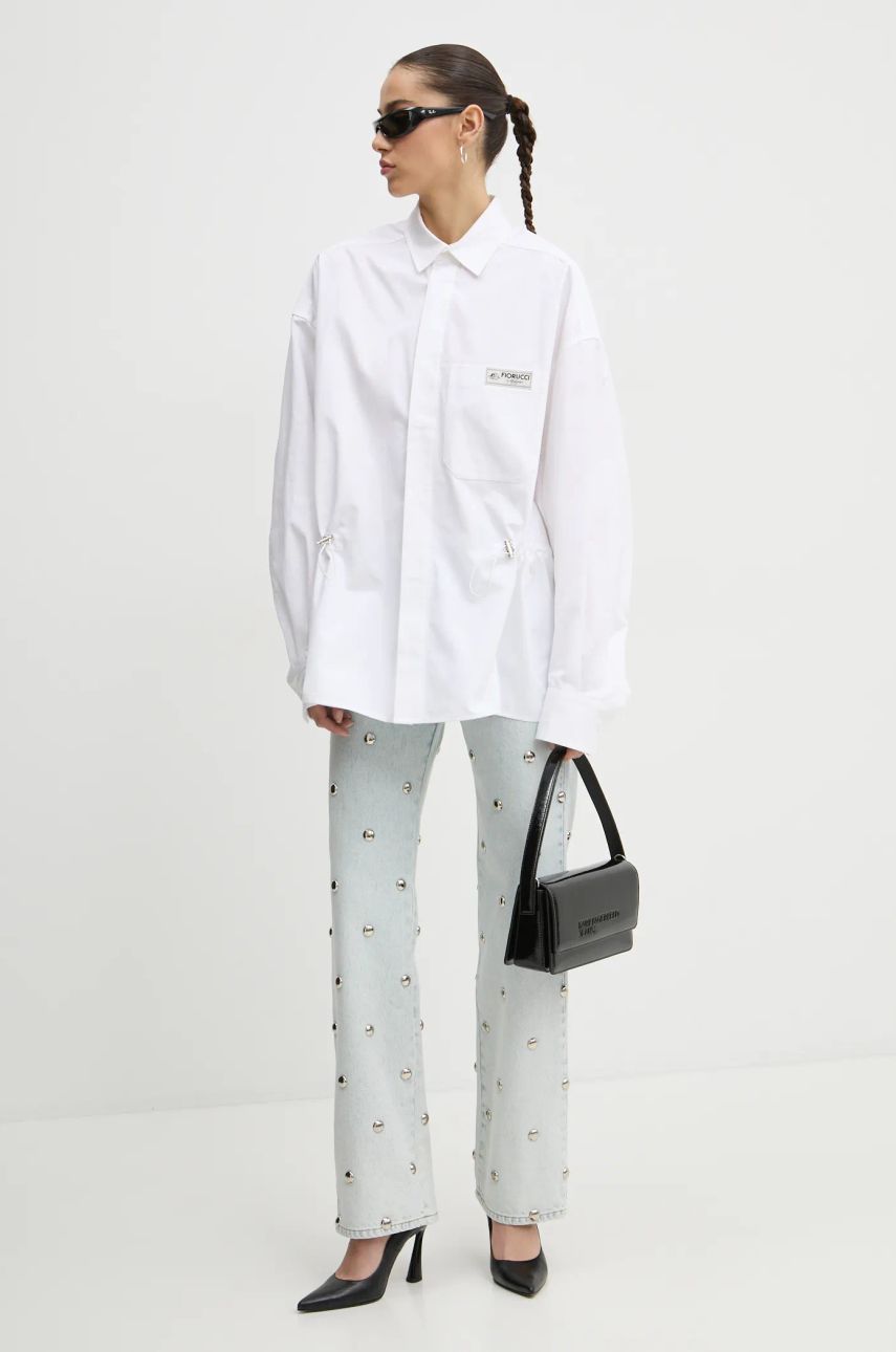 Kavbojke Fiorucci Fiorucci High-Waisted Studded Wide-Leg Jeans Modra | U01FMDJE075DN06DN08, 1