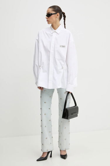 Kavbojke Fiorucci Fiorucci High-Waisted Studded Wide-Leg Jeans Modra | U01FMDJE075DN06DN08, 1