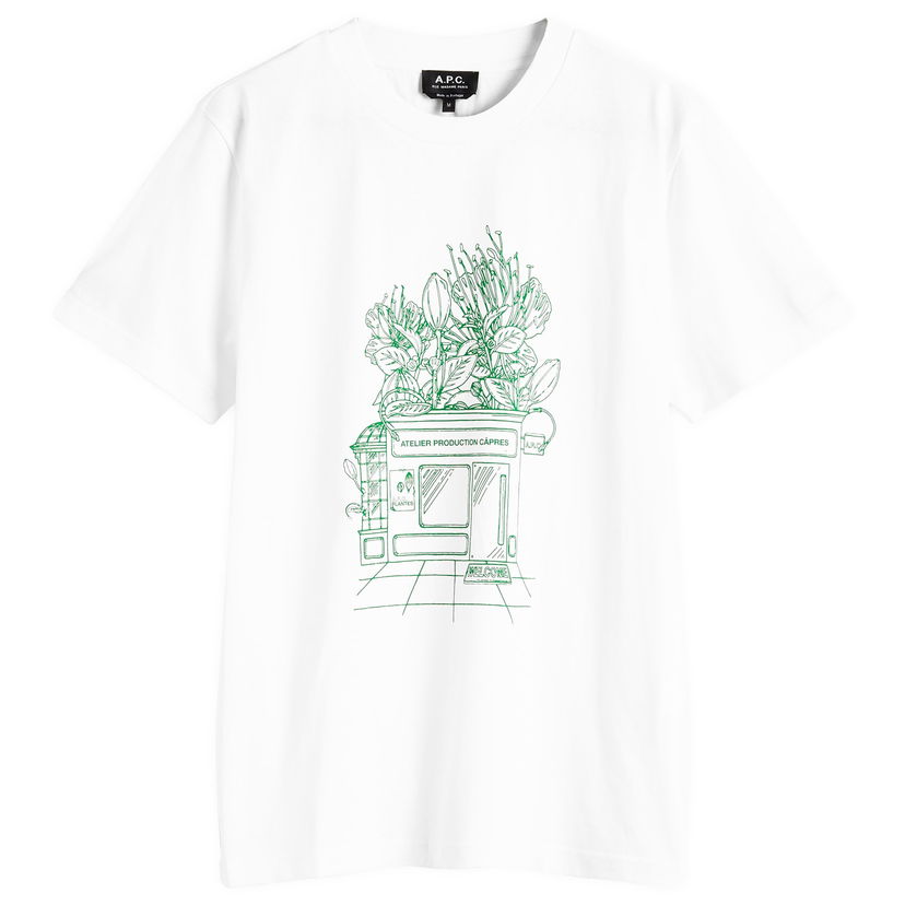 Majica A.P.C. Graphic T-Shirt Magasin Store Print Bela | COGCK-M26449-AAB