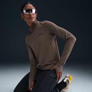 Pleteni pulover Nike Nike Trail Dri-FIT Midlayer 1/4 Zip Rjava | HJ2248-233, 4