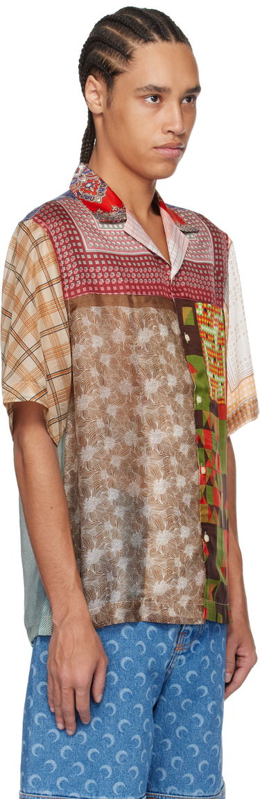 Srajce Marine Serre Marine Serre Regenerated Silk Patchwork Bowling Shirt Večbarvna | USI025A UWOV0028, 1