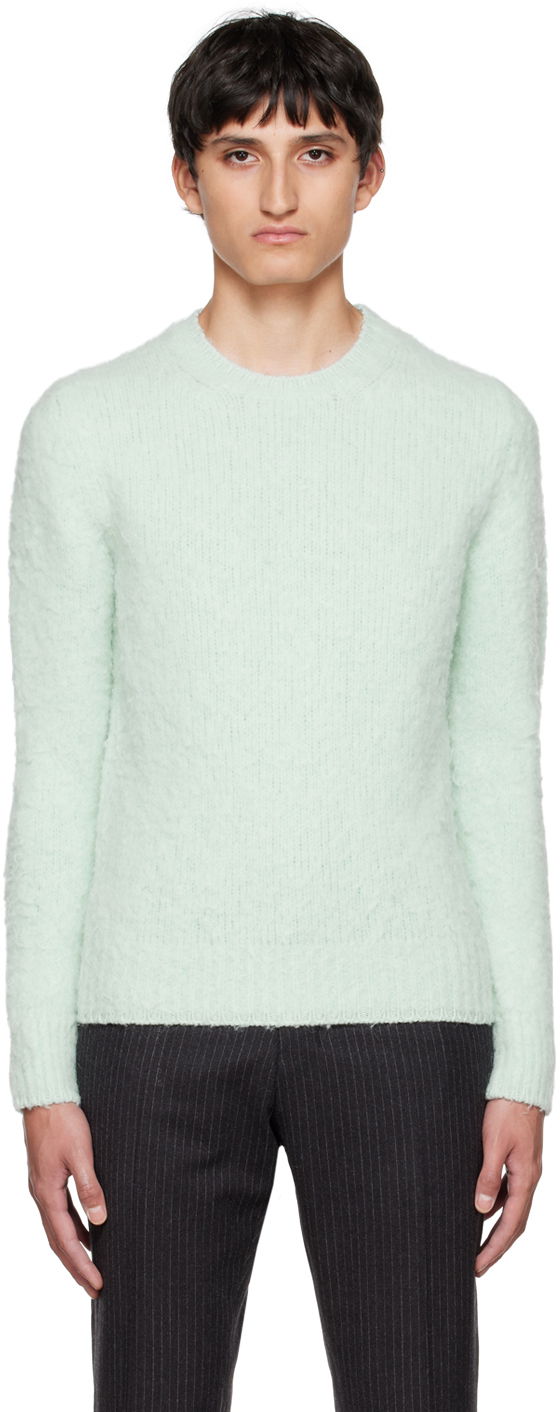Pleteni pulover AMI Crewneck Sweater Zelena | HKS053.028, 0