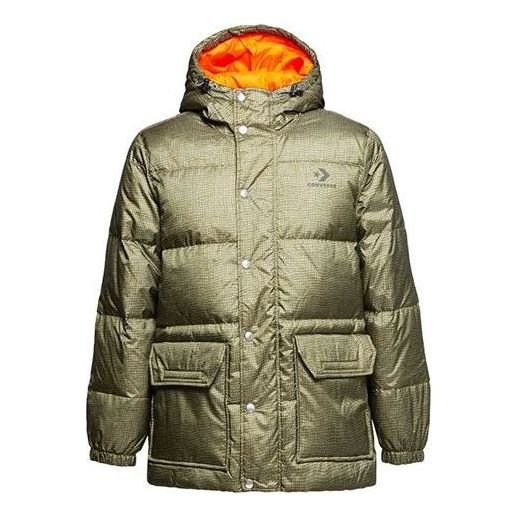 Puhovka Converse Mid-Length Printed Down Puffer Jacket Zelena | 10007262-A01