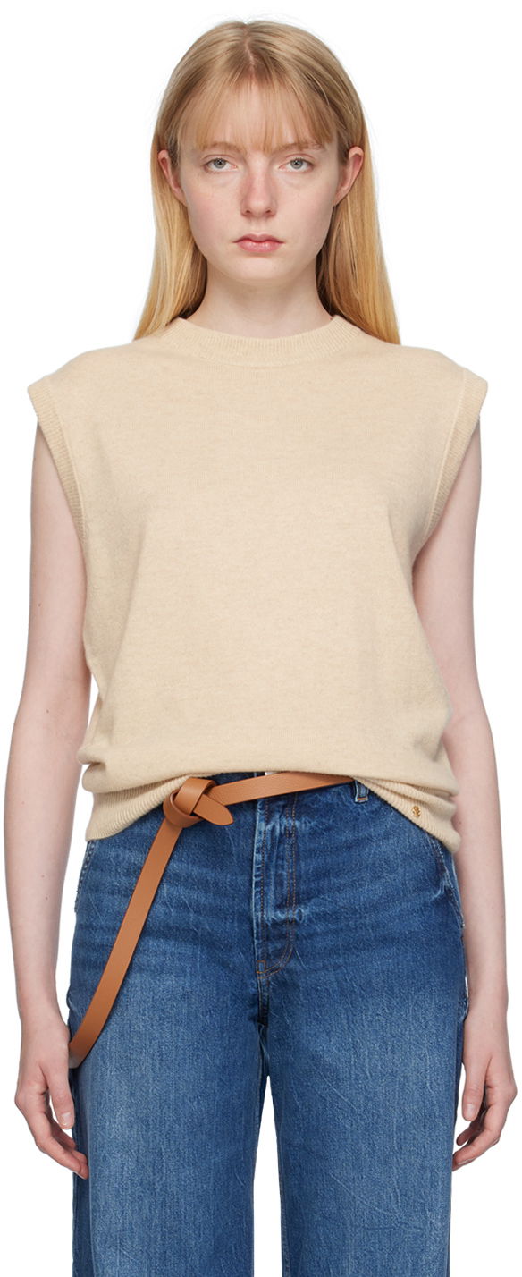 Pleteni pulover Anine Bing ANINE BING Ronan Sleeveless Knit Top Bež | A-09-2331-OMA1