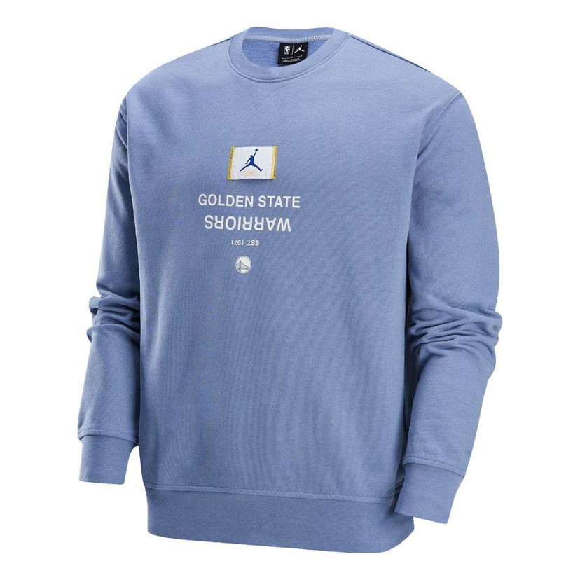 Pleteni pulover Jordan Jordan Golden State Warriors Fleece Crew-Neck Sweatshirt Modra | FV8348-493