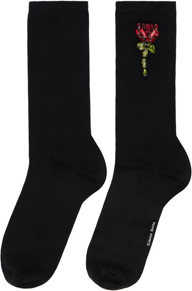 Nogavice Simone Rocha Simone Rocha Embellished Carnation Socks Črna | SOCK 58 0639, 2