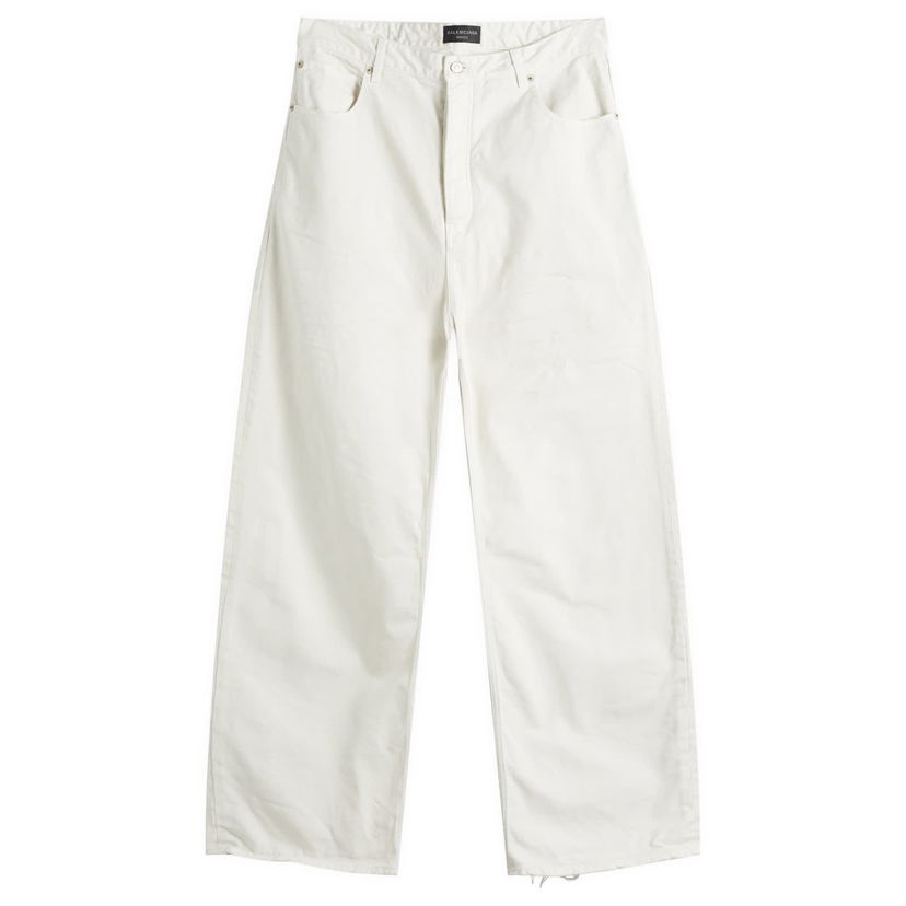 Hlače Balenciaga Balenciaga Loose Fit Jeans, Size Large Bela | 786468-TJW94-9000