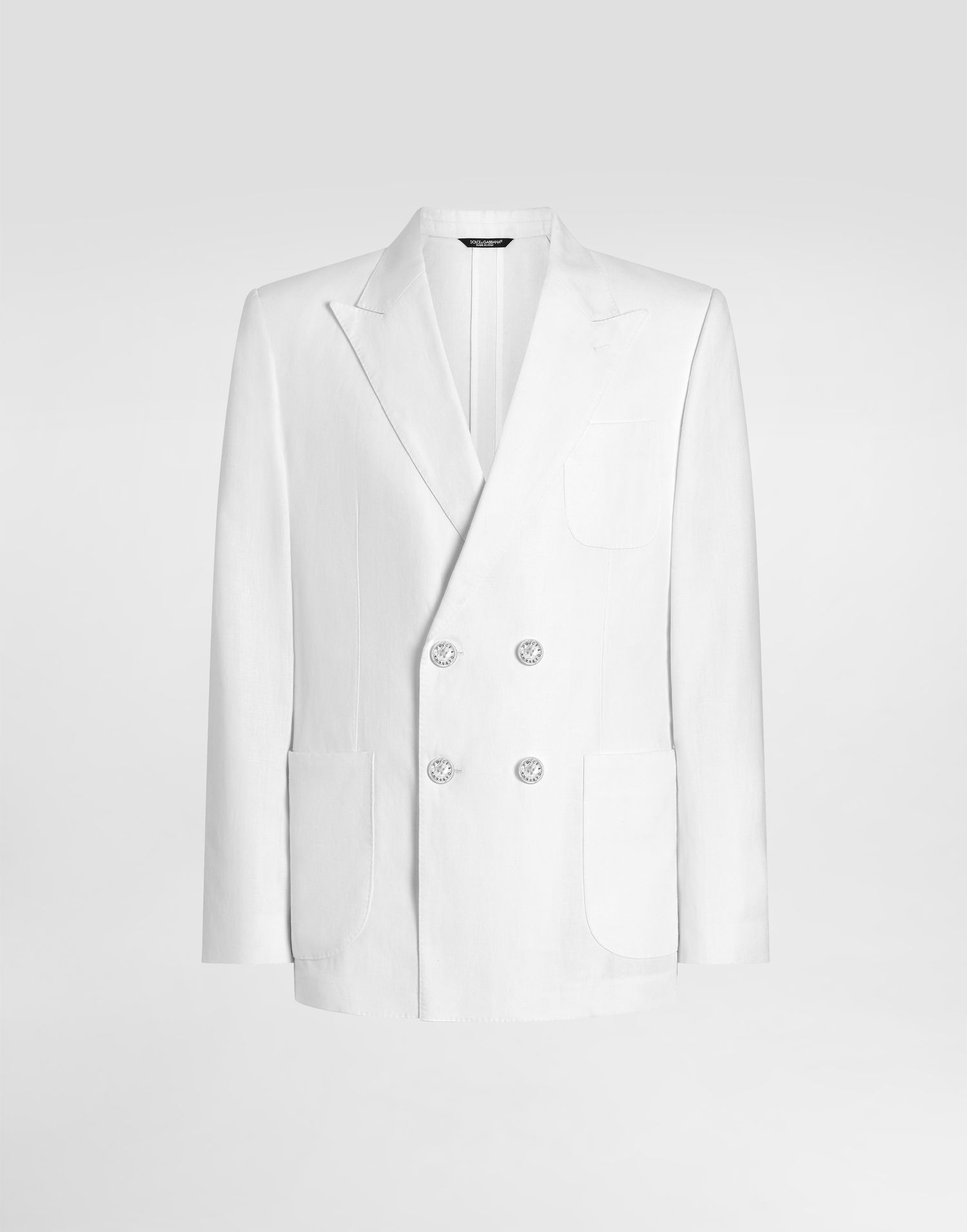 Jakna Dolce & Gabbana Dolce & Gabbana Portofino Double-breasted Linen Jacket Bela | G2NZ2TFU4JBW0111, 0