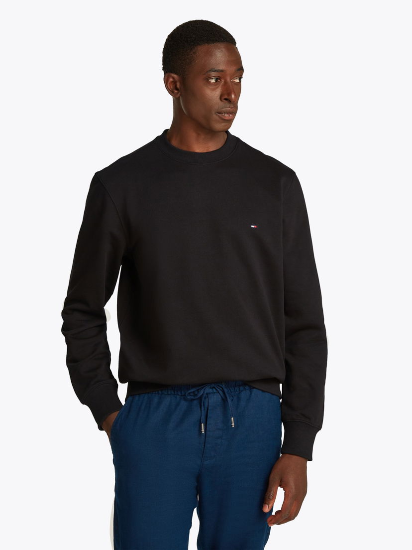 Pleteni pulover Tommy Hilfiger Tommy Hilfiger Essential Crew Sweatshirt Črna | MW0MW37237BDS