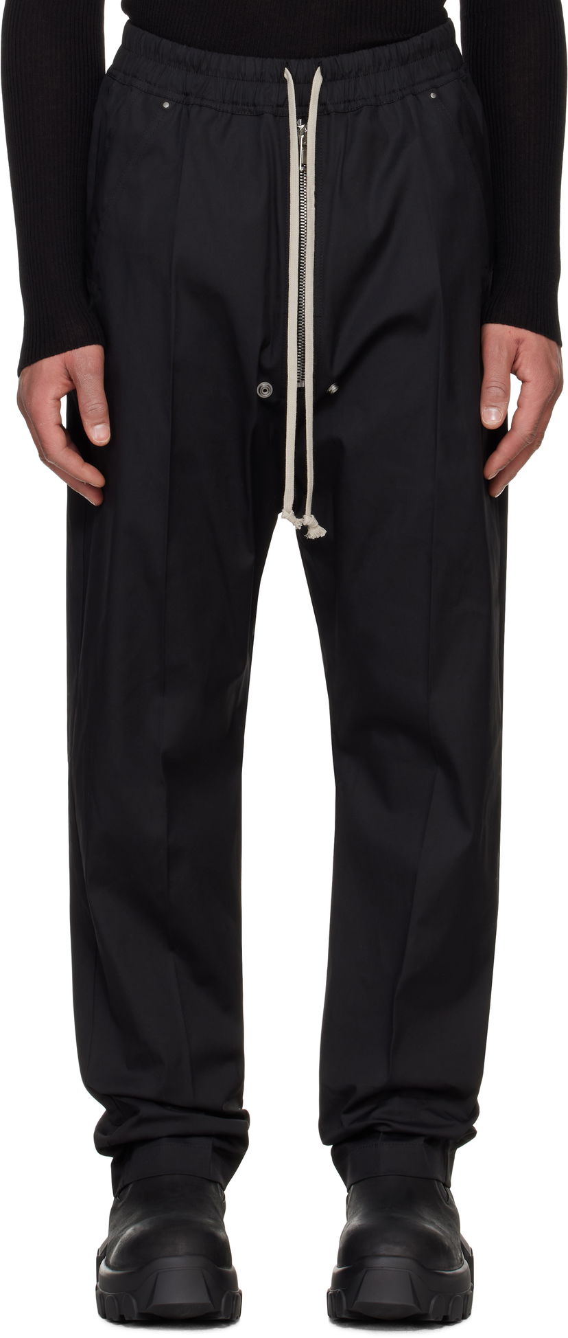 Hlače Rick Owens Rick Owens Hollywood Bela Trousers Črna | RU01E5361 TE