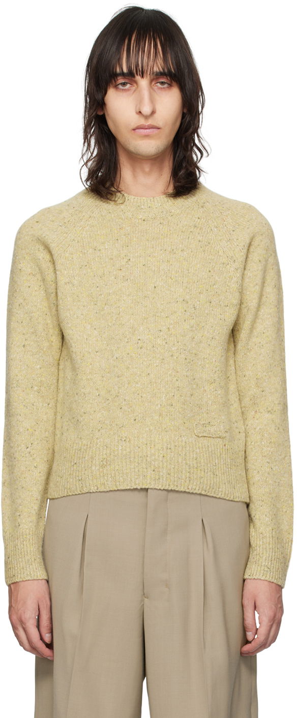 Pleteni pulover AMI Crewneck Sweater Bež | HKS035.KN0038