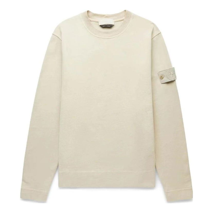 Pleteni pulover Stone Island Stone Island Men's Ghost Crewneck Sweatshirt Bež | 7815611F3-V0090