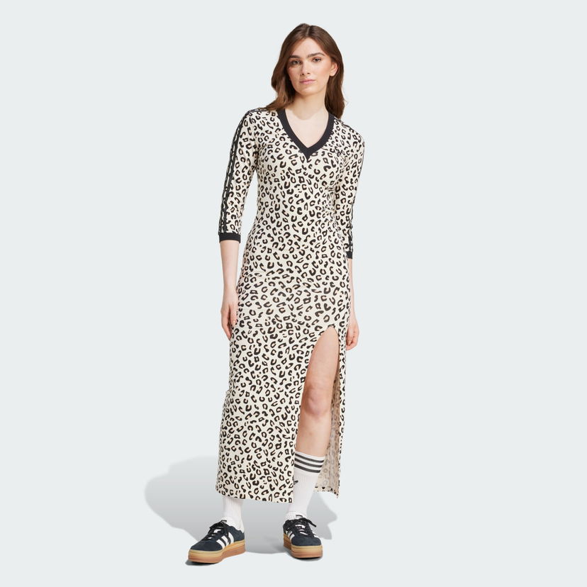 Obleke adidas Performance Leopard Maxi Dress Bela | IX7418