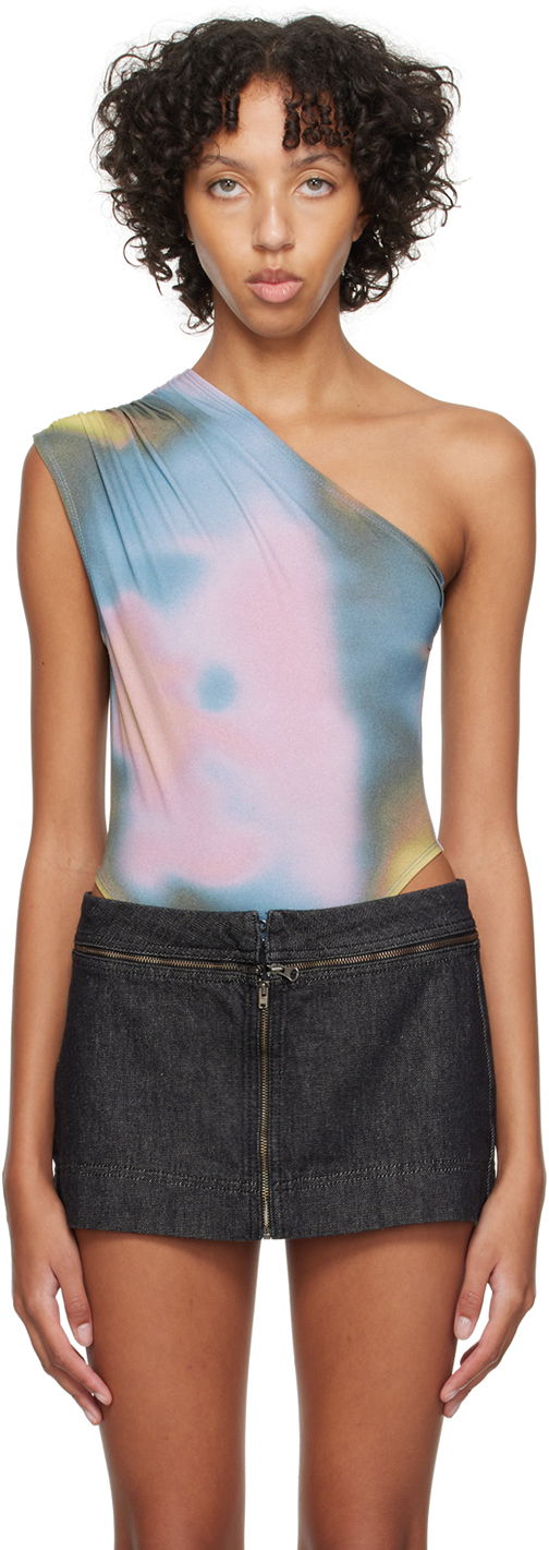 Bodi Miaou Miaou One Shoulder Jersey Bodysuit Večbarvna | 6005VC2COS