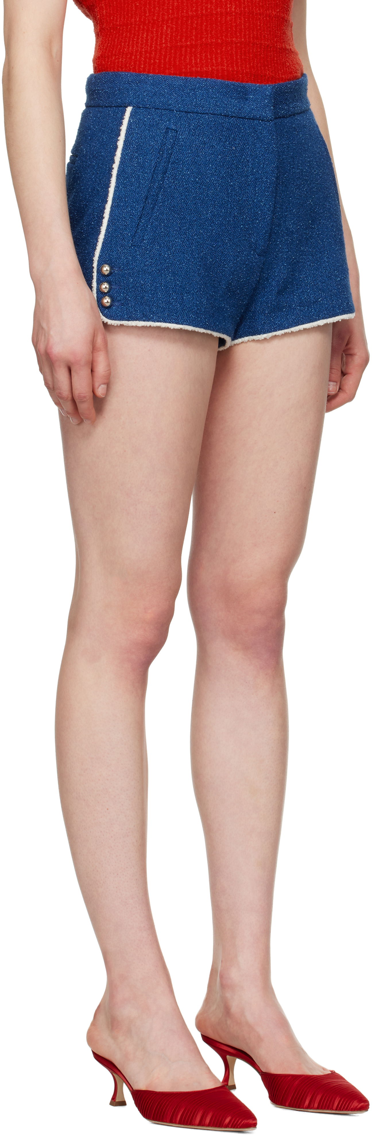 Kratke hlače MSGM MSGM Cotton Shorts Modra | 3841MDB07 257112, 1