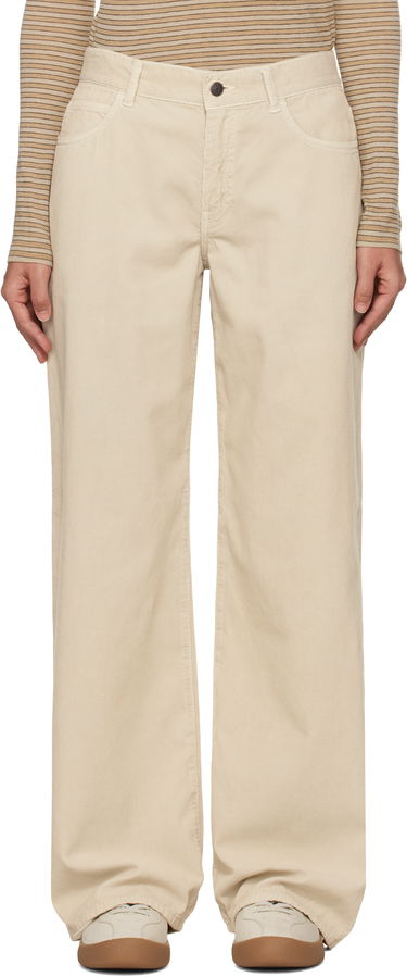 Hlače The Row The Row Eglitta Wide-Leg Corduroy Trousers Bež | 6525-W3724, 0