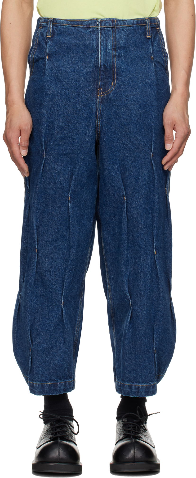 Kavbojke ADER ERROR ADER error 0103 Sculpted Denim Jeans Modra | BO01SSJE0103BL
