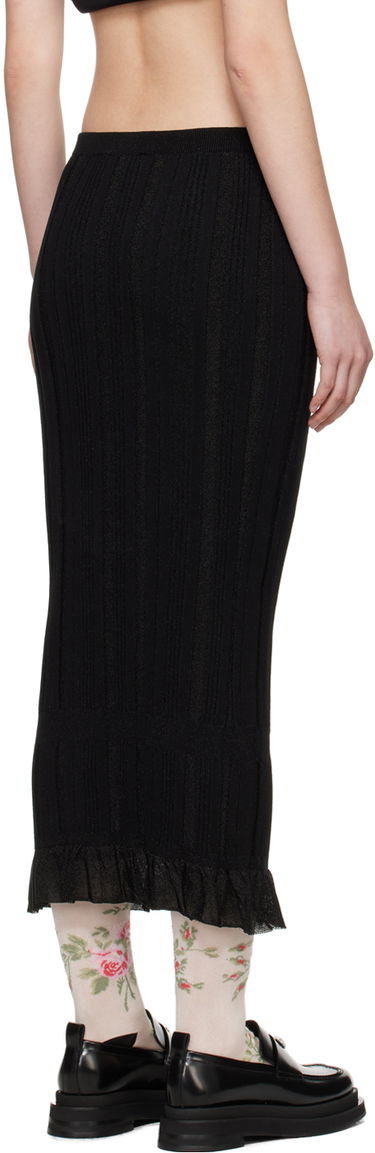 Krila Simone Rocha Simone Rocha Skinny Rib Frill Midi Skirt Črna | HMK35 0624, 2