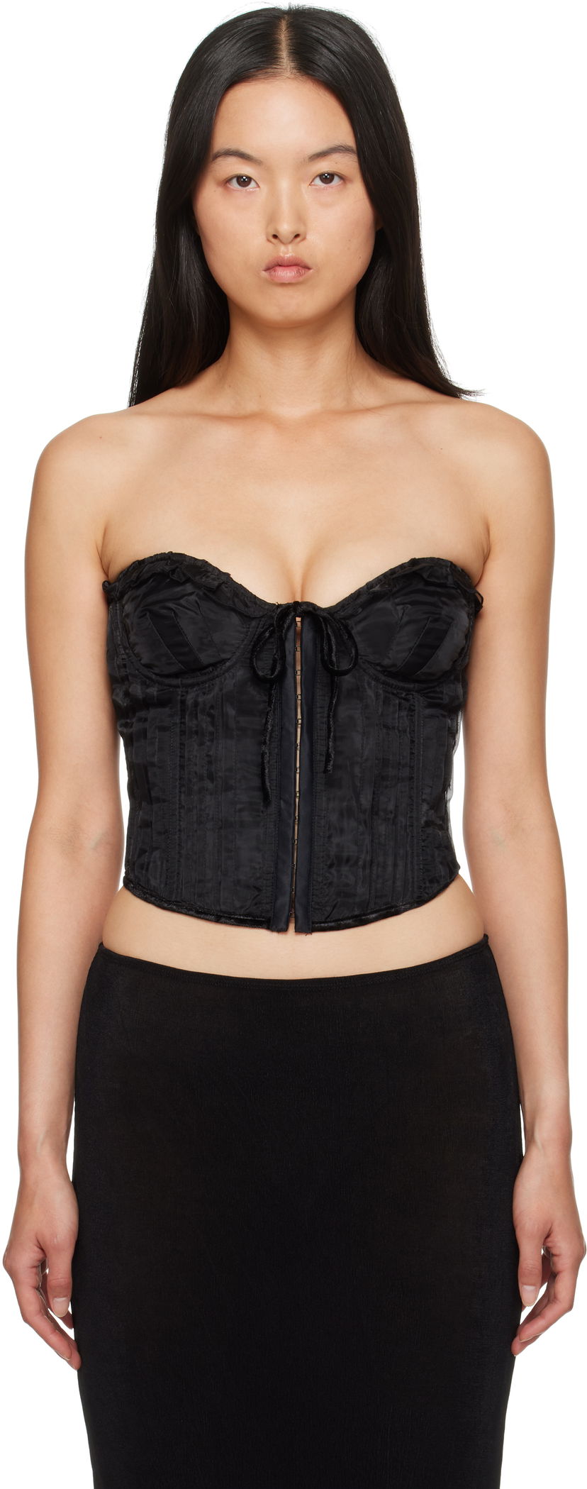 Modrček GUIZIO Guizio Pintuck Corset Črna | F24114W096