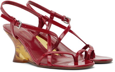 Nega čevljev Dries Van Noten Dries Van Noten Patent Leather Heeled Sandals Rdeča | WS251-1644-189, 3