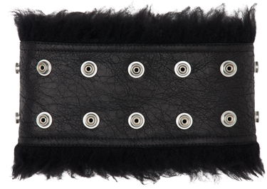Pasovi Rick Owens Rick Owens Concordians Strobe Fur Neck Band Črna | RP02E4433 LSHC, 1
