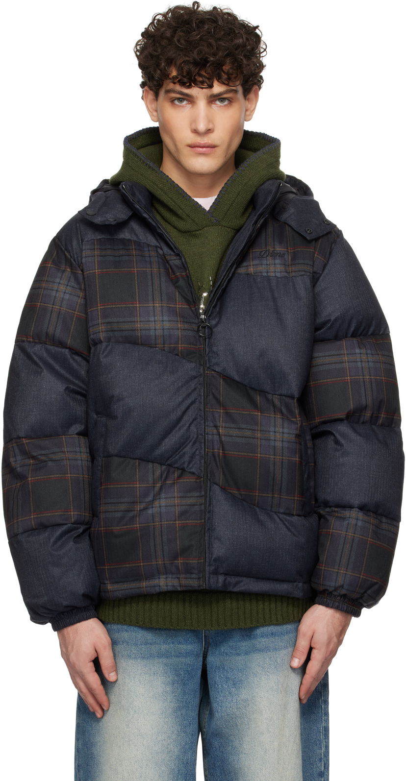 Puhovka Dime Tweed Puffer Jacket Modra | DIMEHO241GRY