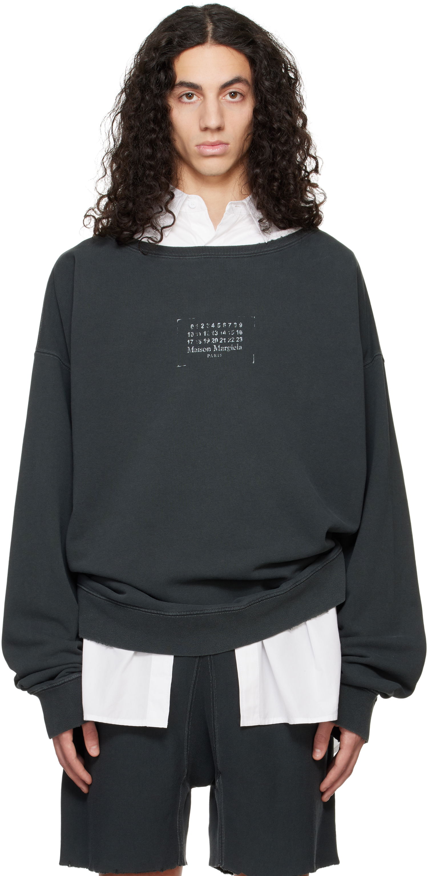 Pulover Maison Margiela Maison Margiela Stamp Logo Sweatshirt Siva | S50GU0235 M25019, 0