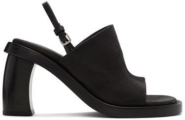 Modni dodatki Ann Demeulemeester Ann Demeulemeester Calfskin Heeled Slingback Sandals Črna | 2201-W-S04-390-098, 0